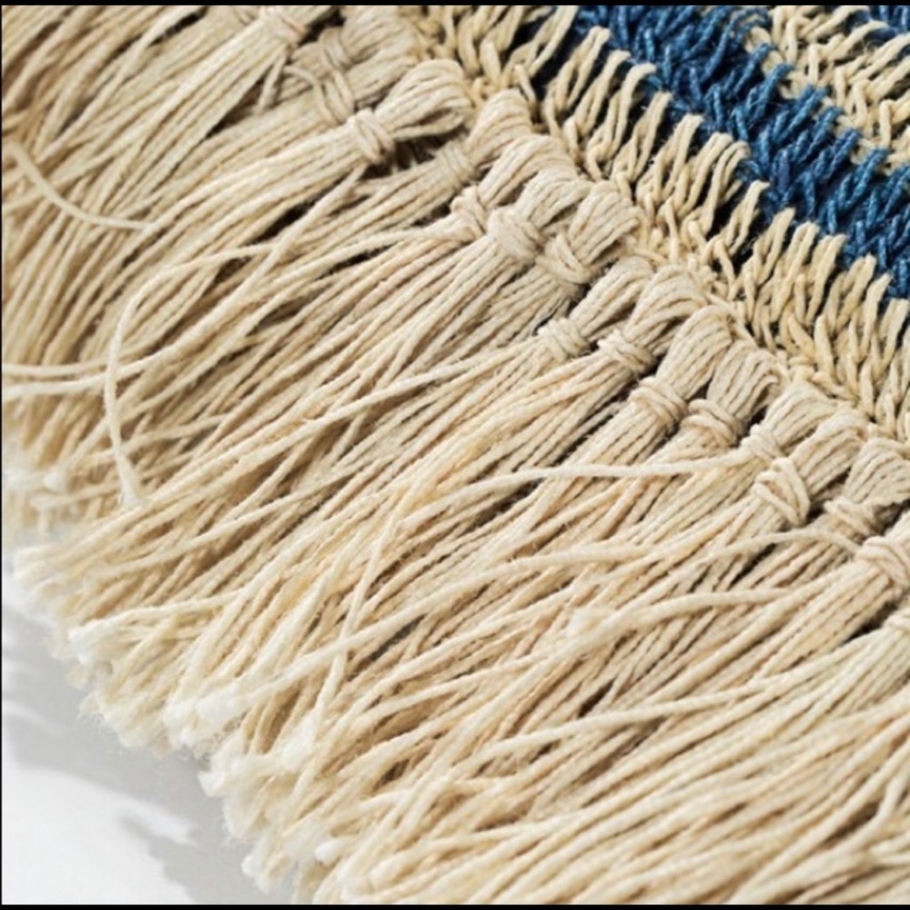 Oversized Square Jute Tote-DENIM - Picture 6 of 6